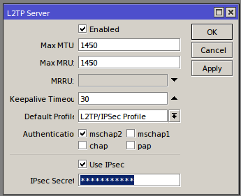 Настройка firewall mikrotik для l2tp ipsec