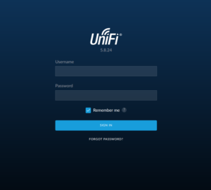 UniFi Controller Softwareのログイン画面